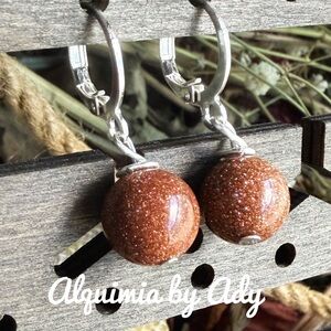Sunstone Sparkling Brown Earrings